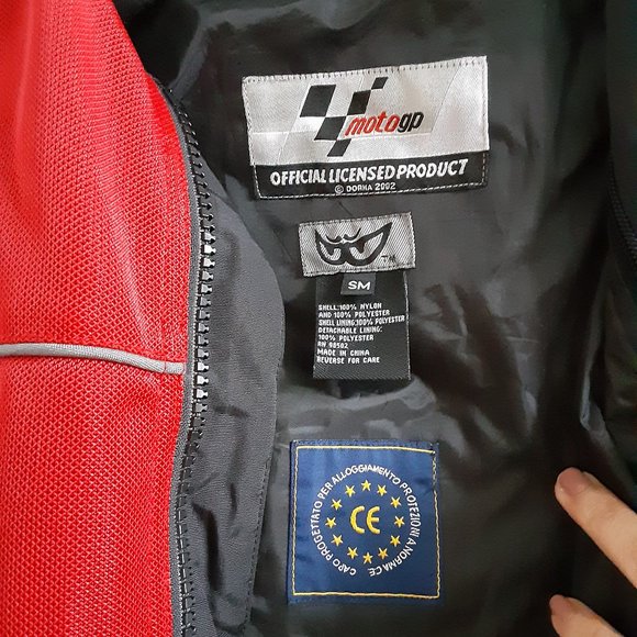 MotoGp Biker Jacket Mens Small Medium Red Motorcycle Dorna Reinforced Padded - Picture 10 of 15